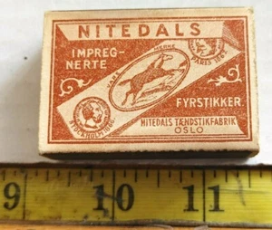 NITEDALS OSLO IMPREGNADO FYRSTIKKER HJELPESTIKKER NORWAY MATCHBOX {9} - Imagen 1 de 5