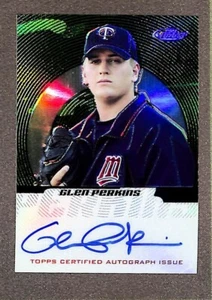 2005 Topps Finest #143 Glen Perkins Rookie RC Auto Green Refractor SP #/199 - Picture 1 of 3