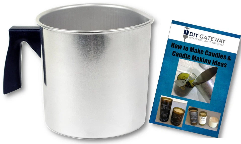 Jarra para verter cera para velas: olla para fundir cera con boquilla sin goteo y a prueba de quemaduras Foto 1 de 3