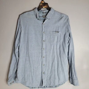 Eddie Bauer Shirt – Mens XL Tall TXL LT Blue Pinstripe Plaid Lined Classic Fit - Picture 1 of 5