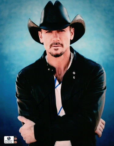 Tim McGraw Hand Signed Autographed 8x10 Photo Sexy Wearing Black GA 758752 Cover
