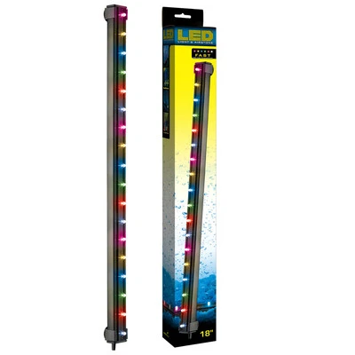 VIAAQUA 18" Submersible RGB Color Change Aquarium Underwater LED Light & Bubble Airstone