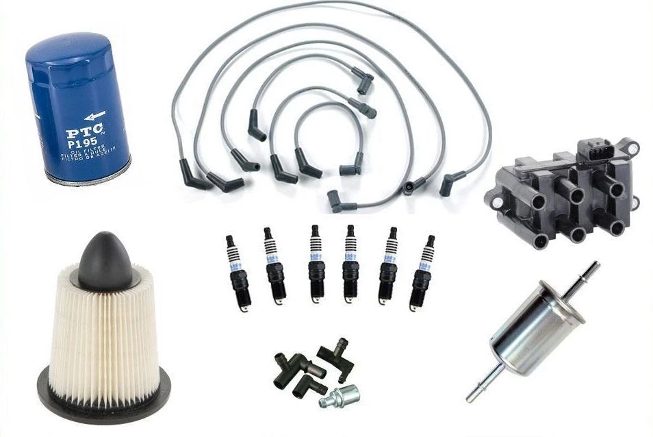 Wires Spark Plugs Coil Pack & Filters For Ford Mustang 3.8 3.9L 2001 2002 2004 - Image 1 of 4