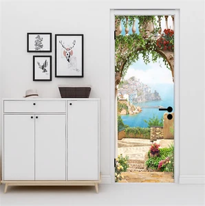3D Seascape Peel and Stick Door Sticker Murals Poster Wallpaper for Home Decor - Picture 1 of 7
