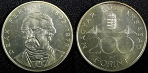 HUNGARY Silver 1994 200 Forint D. Ferenc 1803-1876 UNC KM# 707 (23 876) - Picture 1 of 3