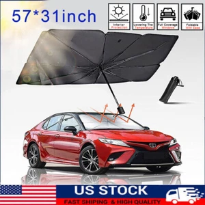Car Truck Sun Shade Windshield Sunshade Front Window Cover Visor UV Umbrella - Foto 1 di 15