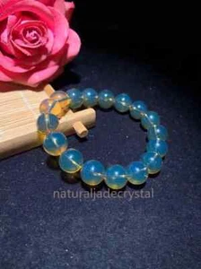 100% Natural Dominican Sky Blue Amber Bead Bracelet + Certificate  - Picture 1 of 6
