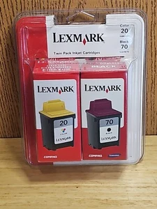 Lexmark 70/20 (12A1970/15M0120) Ink Cartridge 2-Pack GENUINE NEW - Picture 1 of 4