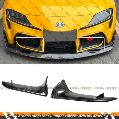 Para 20-25 Toyota Supra GR A90 A91 tampa de enfeite inferior de para-choque dianteiro de fibra de carbono - Imagem 1 de 4