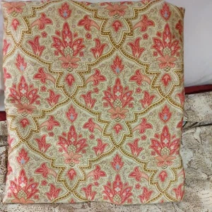Ralph Lauren Langham Red & Gold Fabric Huge Piece 3 yds with a flaw new Two avlb - Picture 1 of 8