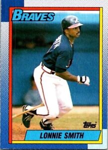 Lonnie Smith Topps 152 Atlanta Braves 1990 Baseball Card