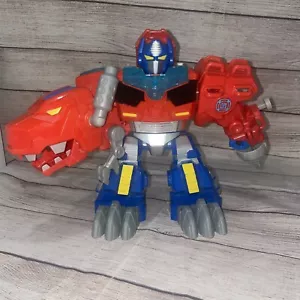 Playskool Heroes TRANSFORMERS Rescue Bots - 9” OPTIMUS PRIMAL Prime T-Rex ROBOT - Picture 1 of 8
