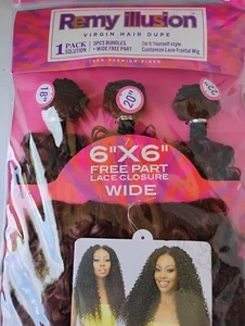 Janet Collection Remy Illusion DEEP WAVE 3pcs Bundle + 6x6 Closure 18" 20" 22" - Picture 1 of 6