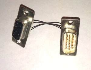 1 Pcs SVGA VGA  D-SUB 15-Pin Male Solder Cup Connector Socket  to 15-Pin Female - Picture 1 of 6
