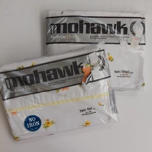 Vintage Doppelblätter flach passend gelb orange Blumen von Mohawk - Bild 1 von 9