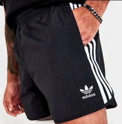 NUEVO HOMBRE ADIDAS ORIGINALS SPRINTER TRÉBOL SHORTS ~TALLA XL #HS2069 NEGRO Foto 1 de 4