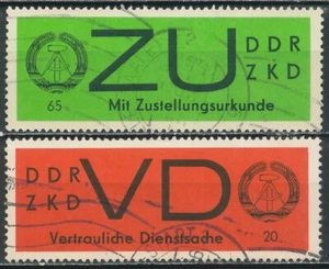 RDA 1965 ZKD VD 3y y ZU 2y - sellos de servicio D / E - estampados / o - Imagen 1 de 1
