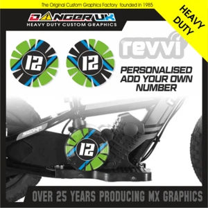 REVVI 12" 12 INCH KIDS ELECTRIC BALANCE BIKE CUSTOM SIDE STICKERS DECALS - Picture 1 of 10