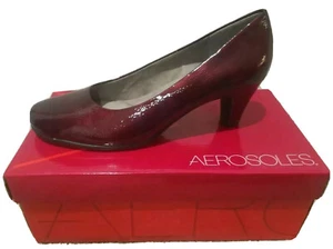 Women's Aerosoles Wise Guy Dress Pumps Red Hot Dark Red Patent 432 8 1/2 M - Picture 1 of 3