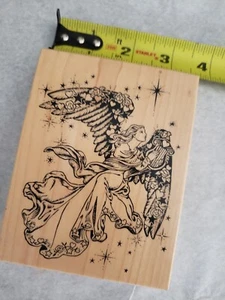 PSX K-1332 Hermoso sello detallado Ángel de goma montado en madera - Imagen 1 de 3