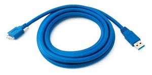 USB 3.0 Kabel 3 m Micro B Stecker zu Typ A Stecker Schraube Adapter in Blau - Zdjęcie 1 z 4