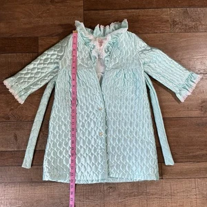 Size 2 - VINTAGE Bees & Jam Girl's Quilted Pajamas Robe Blue White PJ's #22529 - Picture 1 of 8