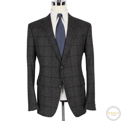 LNWOT CURRENT Zegna Milano Black White Windowpane Silk Cashmere Jacket 44R $3990 - Image 1 of 4