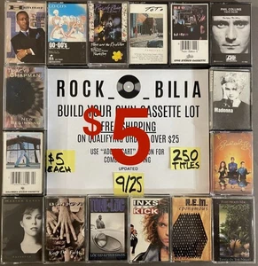 ALL $5 80's-90's ROCK POP BUY 5 & GET FREE SHIPPING BUILD YOUR CASSETTE TAPE LOT - Picture 1 of 268