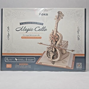 ROKR Magic Cello Mechanical Music Box 3D Wooden Puzzle Model Kit Stem Project - Picture 1 of 21