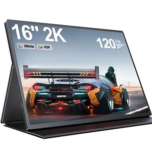 UPERFECT 16" 120Hz Monitor 2560*1600 2K Portable Monitor Gaming Monitor for PS - Picture 1 of 11