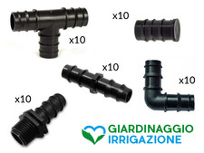 Kit completo raccordi portagomma 16 mm per tubi e ala gocciolante irrigazione