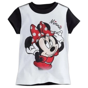 Disney Store Minnie Mouse Glitter Bow T-Shirt Girls S or M NWT - Picture 1 of 5