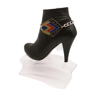 Women Silver Metal Southwestern Boot Chain Bracelet Shoe Ethnic Charm Accessory - Imagem 1 de 4