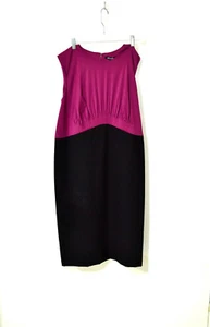 Abito Kenneth Cole New York taglie forti colorblock tecnica mista plissettato, taglia 2 X - Foto 1 di 4