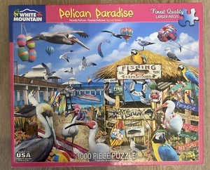 White Mountain Jigsaw Puzzle - PELICAN PARADISE - Beach -   1000pc  COMPLETE - Picture 1 of 1