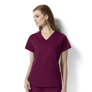 New Wonder Wink 6119 Women's Charlotte V-Neck Solid Scrub Top - Picture 1 of 8