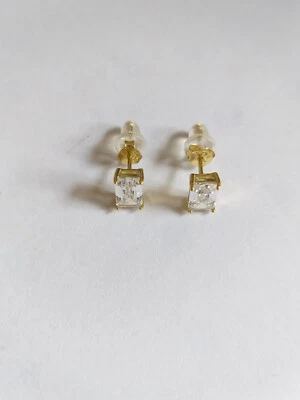 Orecchini con Cubic Zircone in Argento S925 placcato 14k oro giallo - Immagine 1 di 4