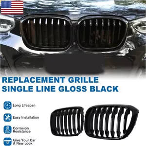 Parachoques delantero negro brillante parrilla de riñón para BMW X3 G01 X4 G02 G08 2018-2021 - Imagen 1 de 14