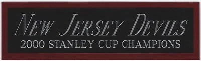 2000 CUP NEW JERSEY DEVILS NAMEPLATE Signed AUTOGRAPHED STICK JERSEY PHOTO PUCK - Image 1 of 4