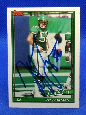 PERSONAL AUTOGRAPH Jeff Lageman 1991 Topps #470 - Image 1 of 2