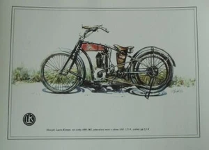 Laurin Klement 1899 Motocicletta 1984 Vladimir Bidlo Skoda Illustrazione Stampata  - Foto 1 di 2