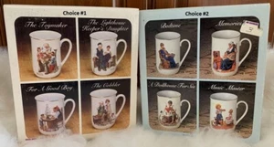 NUEVO EN CAJA - Juego de 4 tazas de café de porcelana Norman Rockwell con adornos dorados - Elección - Imagen 1 de 21