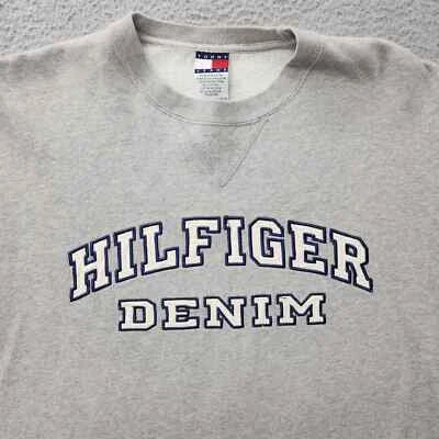 Tommy Jeans Suéter Para Hombre Grande Gris De Colección Hilfiger Denim Spellout Preppy Norm Foto 1 de 4