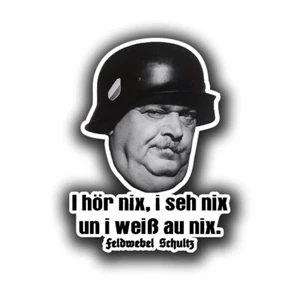 Aufkleber 10x7,5cm Feldwebel Schultz Ein Käfig voller Helden Serie #A6481 - Bild 1 von 1