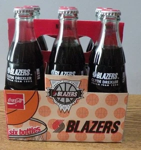 1992 Coca-Cola Coke Classic Trailblazers Clyde Drexler Bottles set of 6 unopened - Picture 1 of 6
