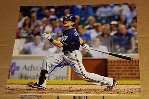 Scooter Gennet Milwaukee Brewers FIRMATO AUTOGRAFO 8x10 foto COA BASEBALL MLB - Foto 1 di 1