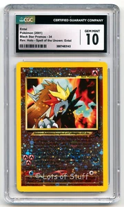 CGC 10 GEM MINT Entei Promo 34 Reverse Holo Movie Promo Double Swirl 2001 -43 - Bild 1 von 2