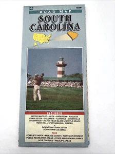 Vintage Karte ausklappbare Straßenkarte von South Carolina in Farbe mit U-Bahnen 2007 - Bild 1 von 16