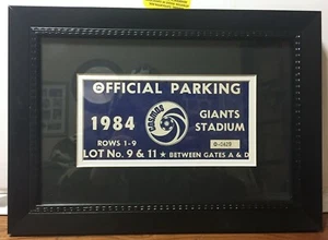 NEW YORK COSMOS - Pass parcheggio stadio 10x14 incorniciato 1984 Giants - AUTENTICO - Foto 1 di 1