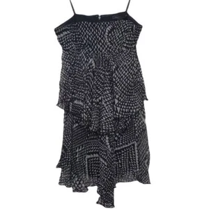 BCBGMaxAzria Black 100% Silk Strapless Tiered Dress XS - Imagen 1 de 11